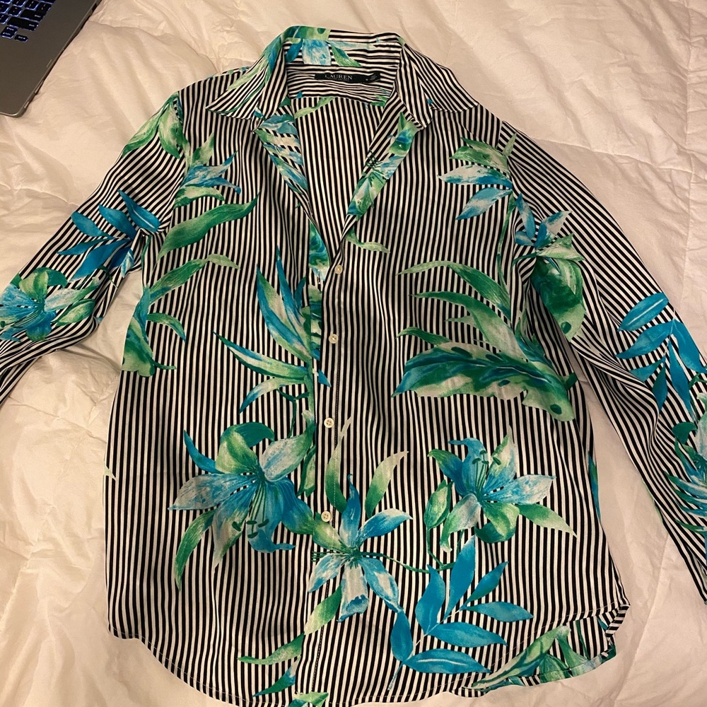 Long sleeve Ralph Lauren satin top